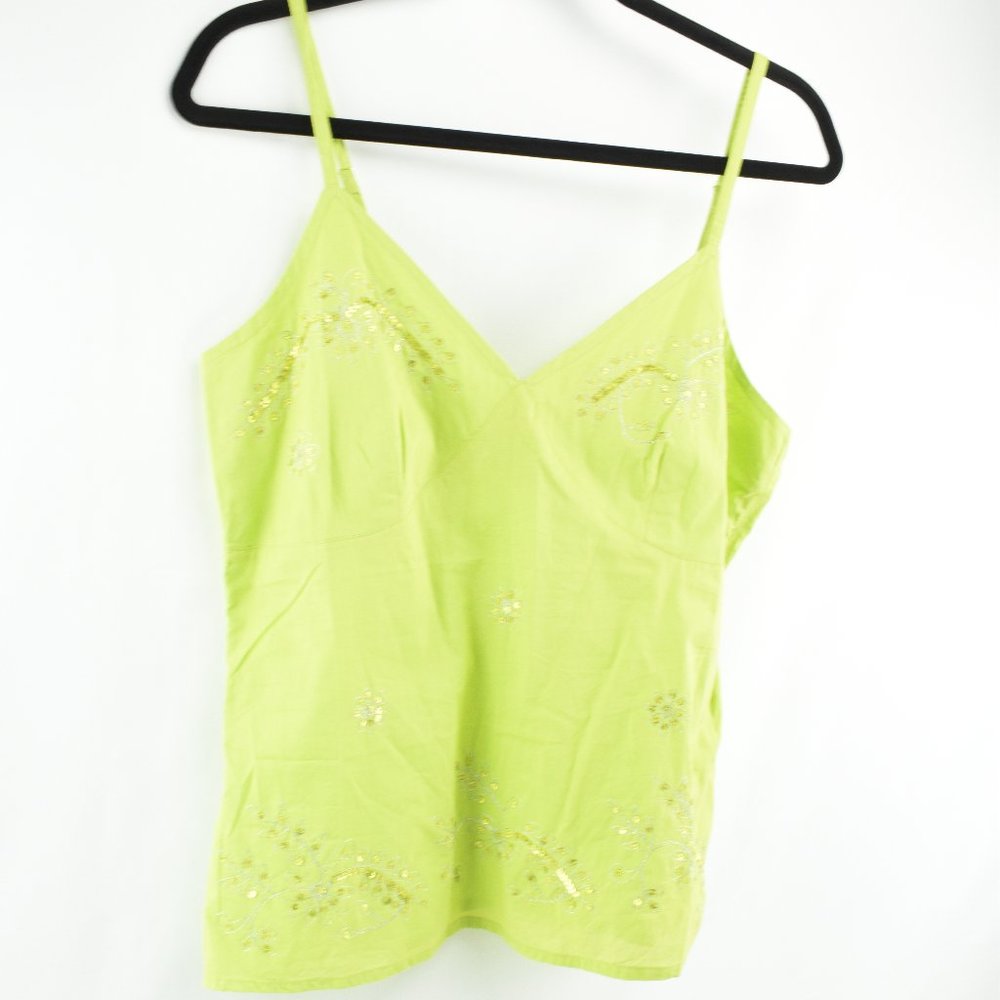 Millenium Women's L Spaghetti Strap Green Blouse